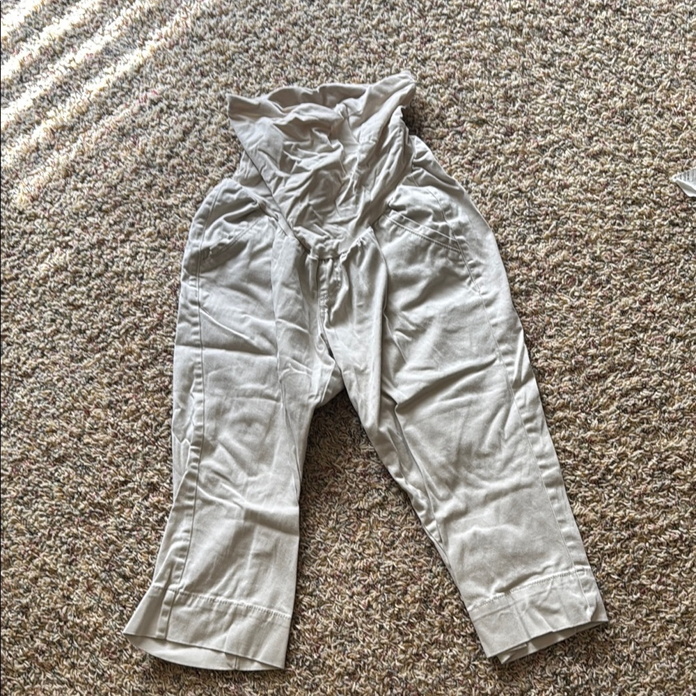 Stylish Khaki Maternity Pants - M